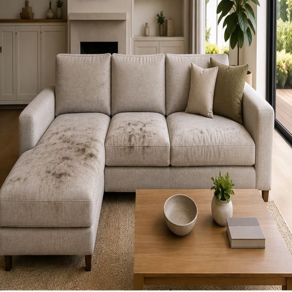 Sofa before upholstery cleaning in Albanvale